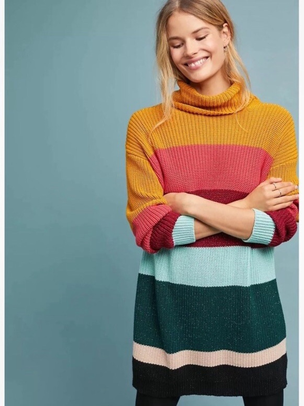Farm Rio x Anthropologie Boldly Striped Sweater Dress XS Multicolor